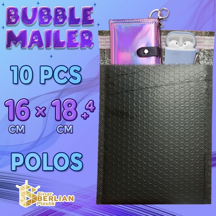 

Amplop Bubble Mailer Wrap Polos Hitam Premium Quality 16x18+4 - 10 PCS