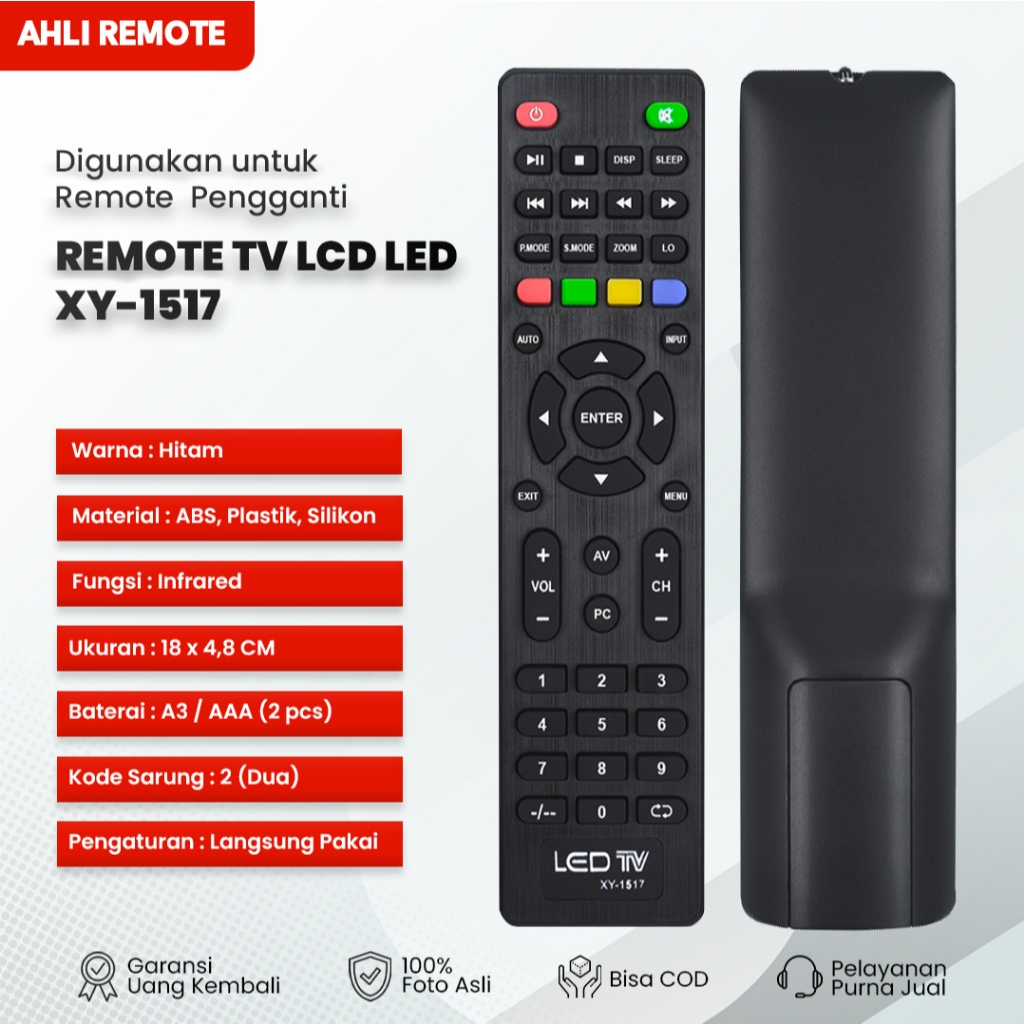 Remot TV Sakura Weyon Sivatel Gazela Animax LCD LED XY-1517 / Remote TV Aoyama Ikedo