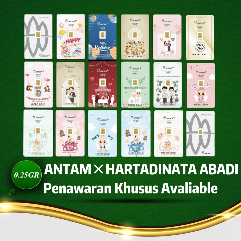 ANTAM 0.25 Gram Micro Gold Premium Emas Hartadinata x Antam Logam Mulia Gift Series