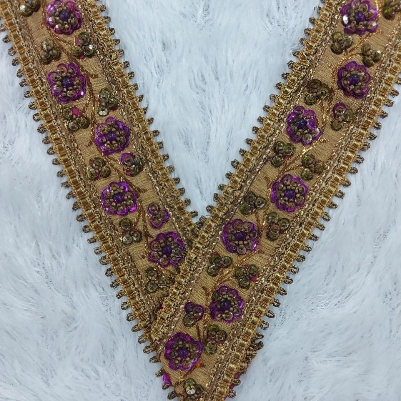 Renda India Payet Cooper MEWAH Lebar 5,5cm METERAN