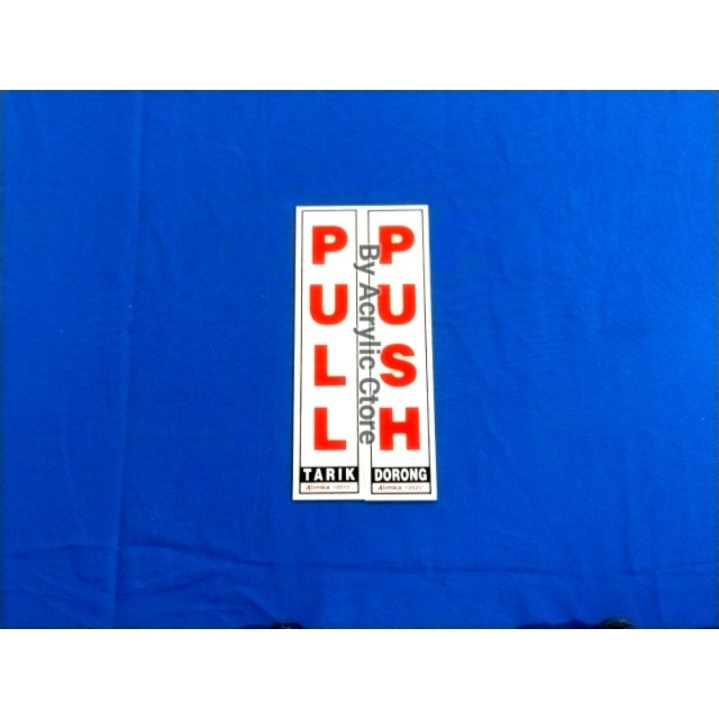 

Sign Label /Tanda Akrilik PUSH dan PULL Putih Merah