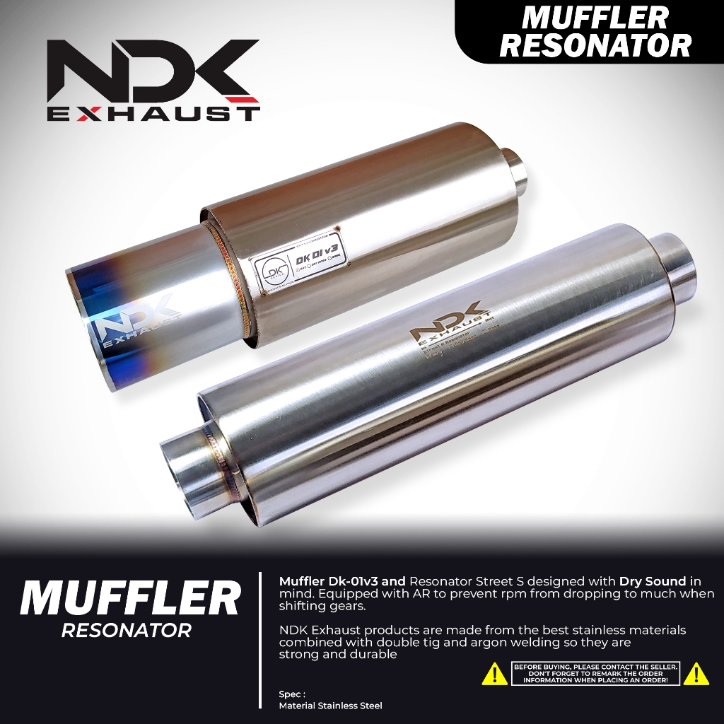NDK RESONATOR STREET S DAN DK 01 V3 NEW TYPE BY NDK EXHAUST KNALPOT RACING MOBIL