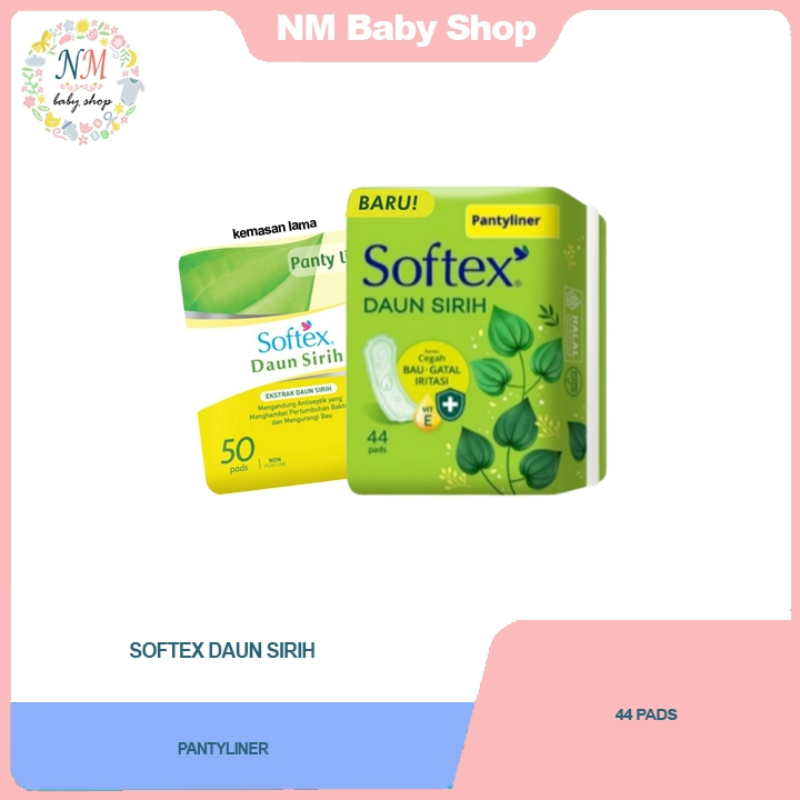 KOTEX SOFTEX PANTYLINER DAUN SIRIH SOFTEX 44 PADS KOTEX 32 LINERS PPKS NM
