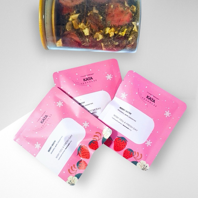 

KATA Tea - Strawberry, Apple, Mint- Berry Snow END OF YEAR series Sachet | 1 teabag