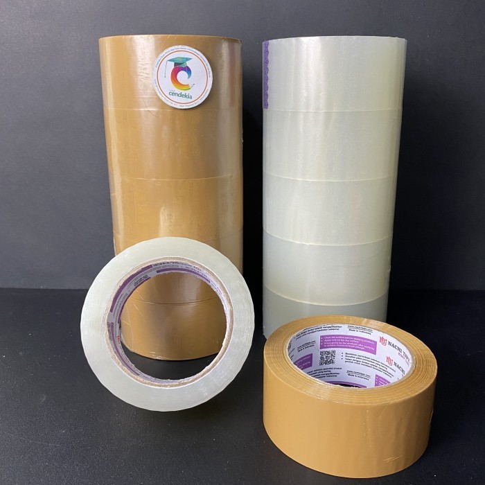 

Lakban / Isolasi / Selotip Coklat / Bening Nachi Tape 48mm x 100 Yard - Bening, 1 pcs