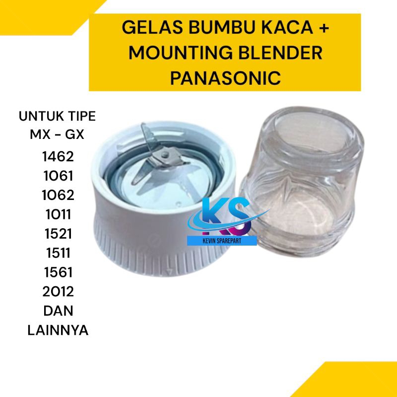 Gelas Bumbu Kaca + Pisau 1 Set  Blender 1 Set Blender Panasonic Mx Gx  1061 1011 1462