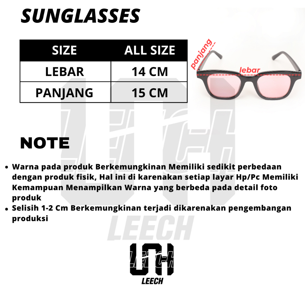 Premium Leech.Co Sunglasses - Kacamata Leech Studio Clear Sunglasses Kacamata Kacamata Pria Kacamata