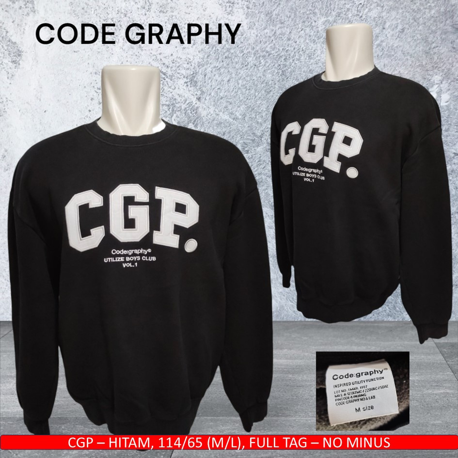 CN CGP ORI / Crewneck CGP Ori / Crewneck Pria CGP / CN Code Graphy Ori - Preloved/Bekas/Thirdt