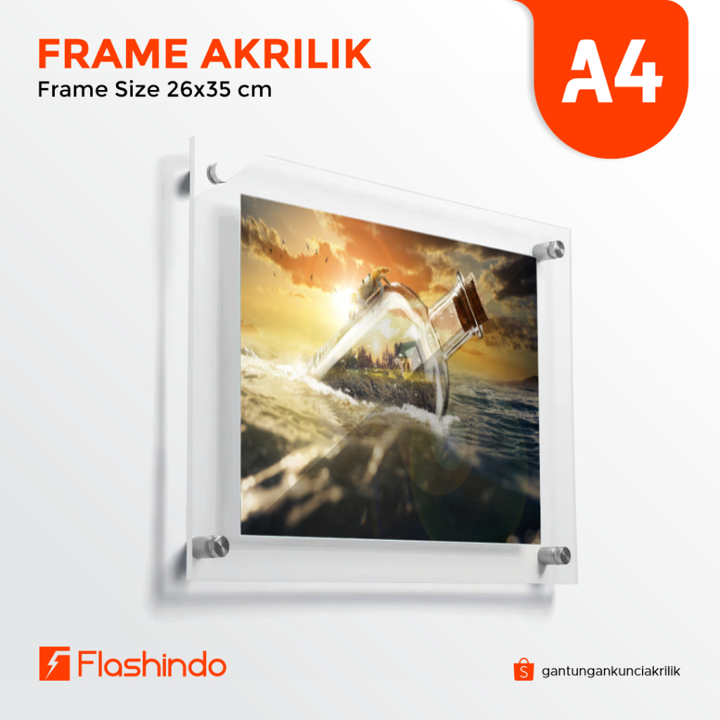 Bingkai Frame Akrilik Dinding / Frame Display Akrilik Foto & Poster A4