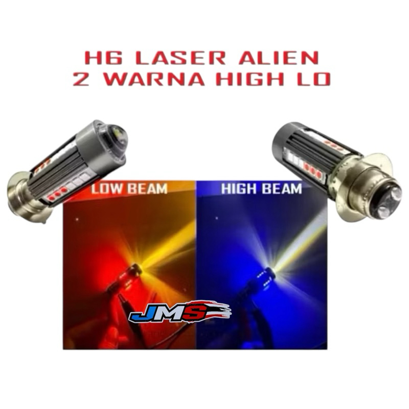 (ORIGINAL) LAMPU UTAMA MOTOR H6 LASER 30 LED ALIEN H6 LED LASER 2 WARNA HI / LOO 20 WATT | BOHLAM LE