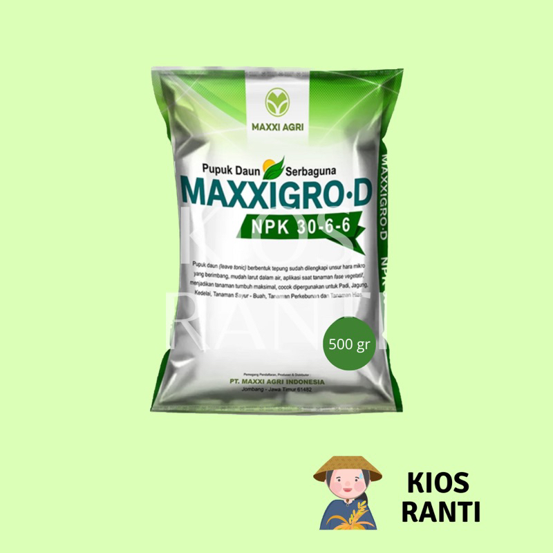 Pupuk Daun Maxxigro-D 500gr NPK 30-6-6 nutrisi pertumbuhan daun batang tunas
