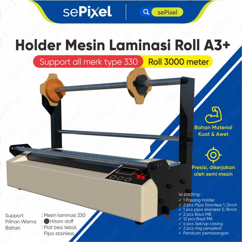 

Holder Laminating Mesin Laminasi 330 untuk Roll 3000 meter (jumbo)