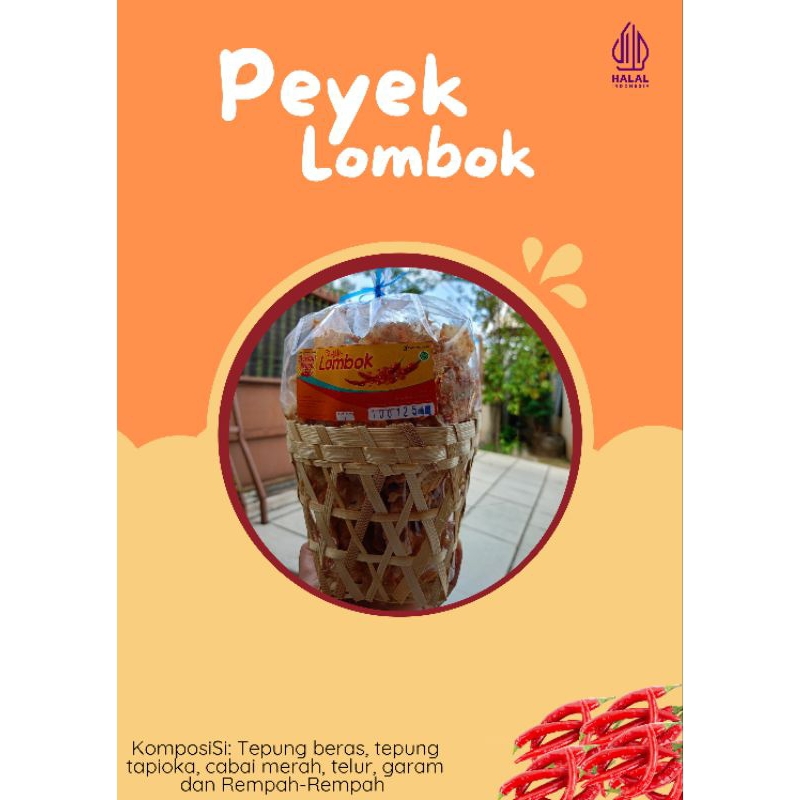 

Peyek Lombok keranjang kecil 250gr