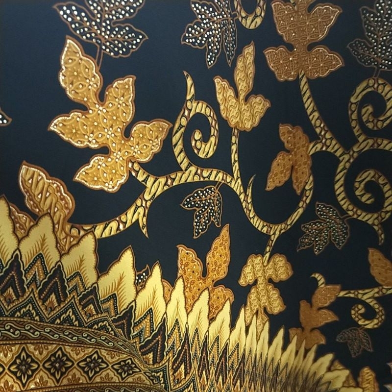 bahan batik koil semi sutra warna hitam