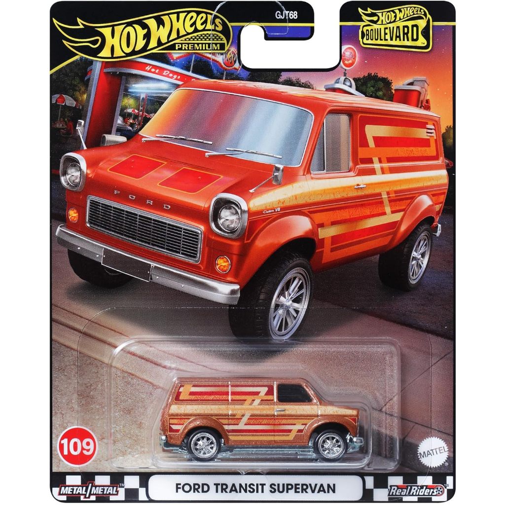 Hot Wheels Premium Boulevard Ford Transit Super Van orange original
