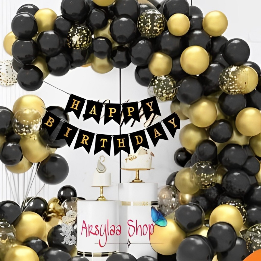 Paket Dekorasi Simple Dekor Ulang Tahun Anak Dan Dewasa Free Balon Angka Gold No Tirai