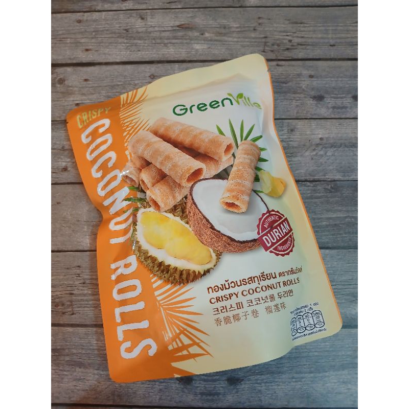 

GreenVille Durian Crispy Coconut Duren Rolls Bangkok Thailand