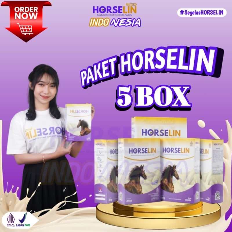 

HORSELIN Susu Kuda Premium 300gr Asli Original Atasi Nyeri Sendi dan Daya Tahan Tubuh - 5 BOX