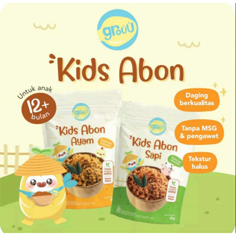 

GROUU Kids abon ayam dan sapi No MSG dan Pengawet