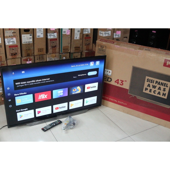 TV LED POLYTRON SMART TV 43IN FULL HD BARANG ISTIMEWA GARANSI 3264 Free Packing Kayu