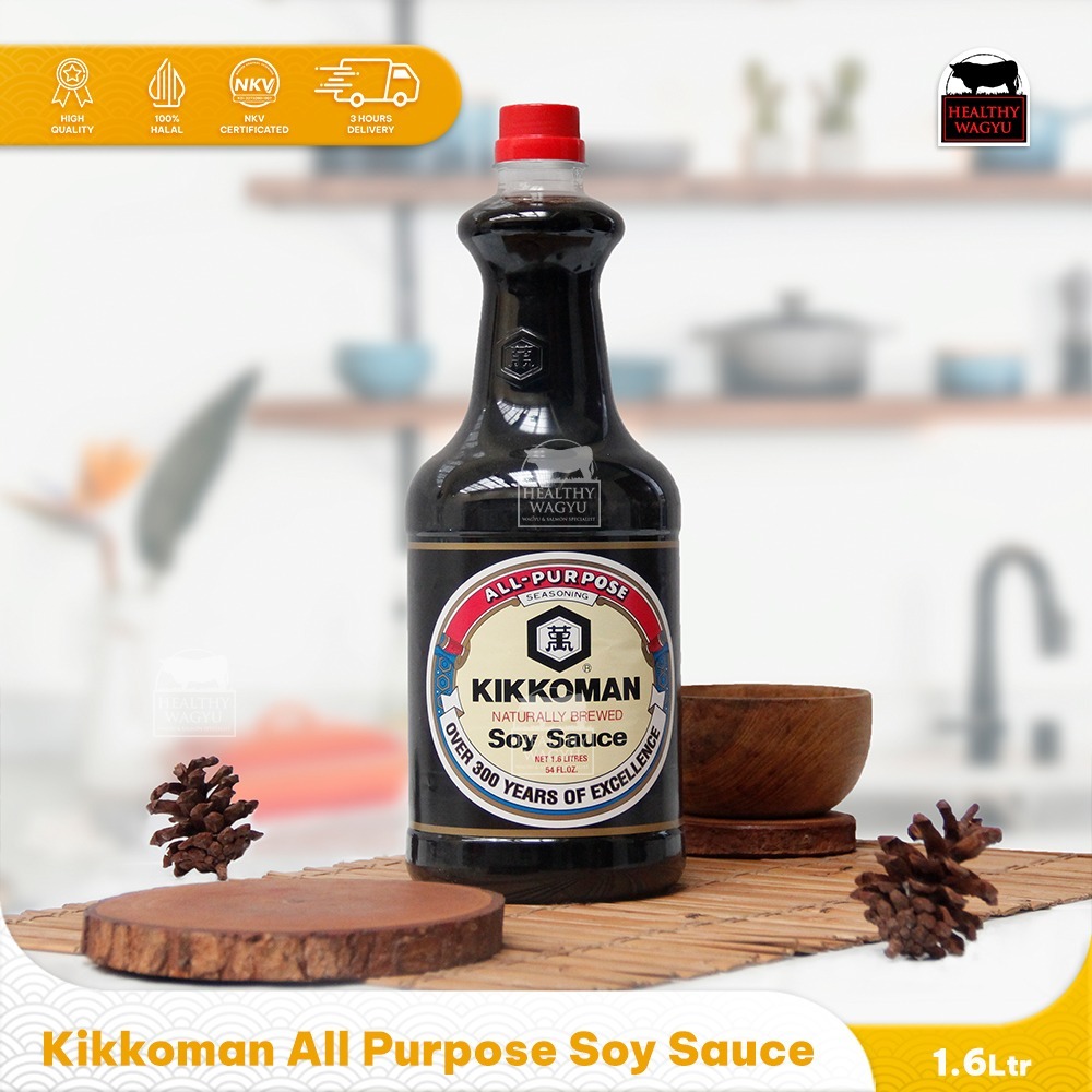 

Kikkoman Soy Sauce Kecap Asin Jepang 1.6 lt Healthy Wagyu