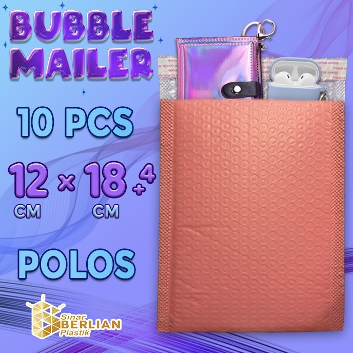 

Amplop Bubble Mailer Wrap Polos Pink Premium Quality 12x18+4 - 10PCS