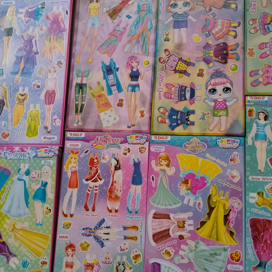 HARGA GROSIR  25 lembar mainan bp bp an mainan baju anak mainan dress upp gambar random