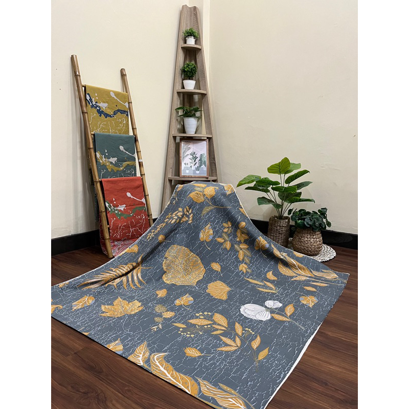 Kain batik katun solo premium motif 5 ecoprint daun