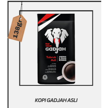 

kopi tubruk gadjah asli pouch 138gr