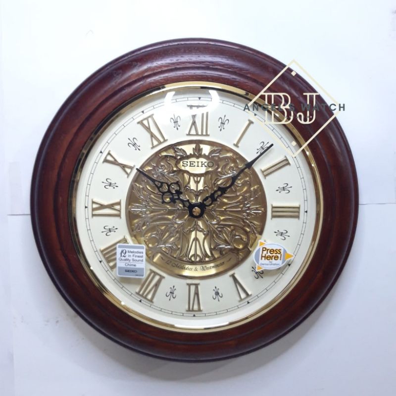 JAM DINDING KAYU SEIKO MELODIES QXM342 ORIGINAL