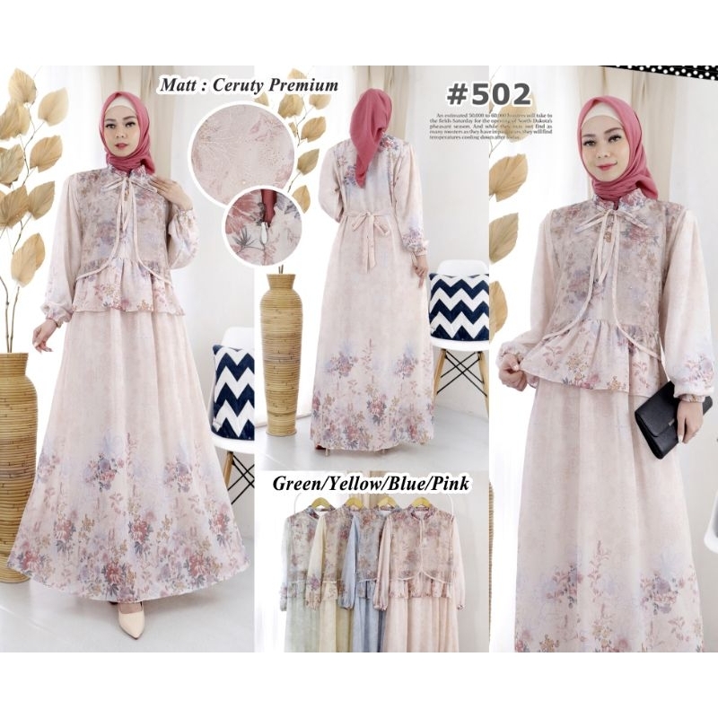[GROSIR] SR-502 - GAMIS WILONA CERUTY MIX ROMPI BRUKAT RENDA BUNGA BUSUI TERBARU (148.000 x 6pcs)