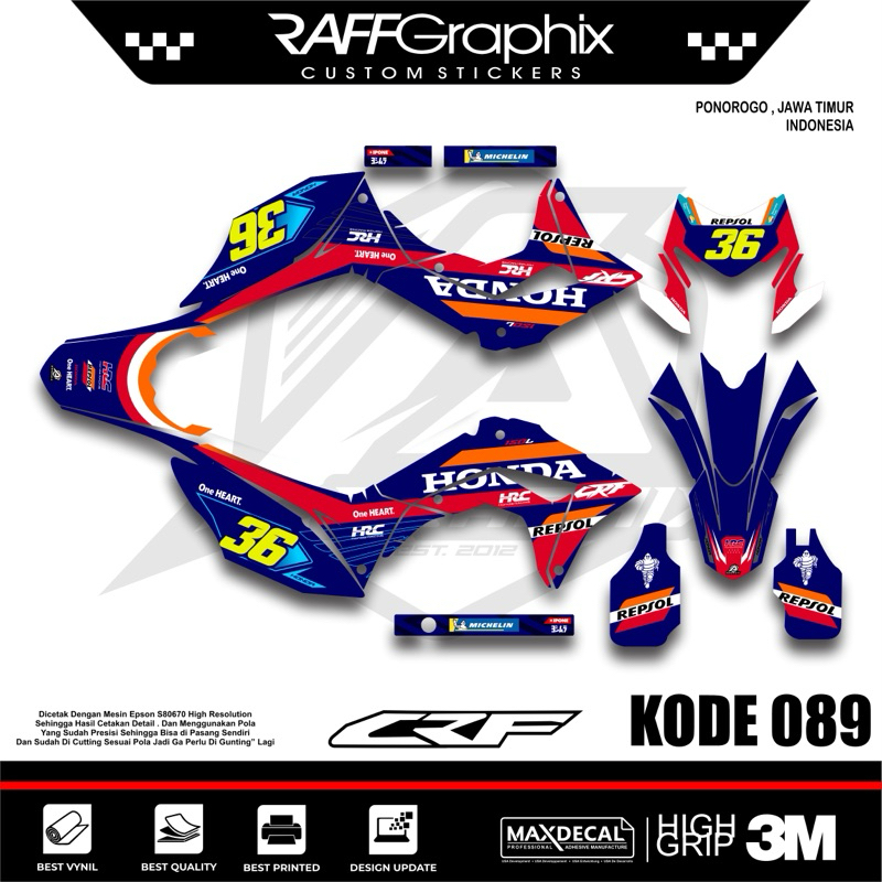 sticker sticker sticker - sticker crf keren - decal crf baru- decal crf 150l -crf merah- decal stick