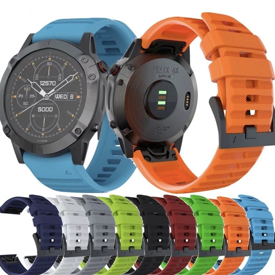 KODE V44L TALI STRAP JAM SILIKON RUBBER GARMIN WATCH FENIX 5X 5X PLUS 6X 6X PRO