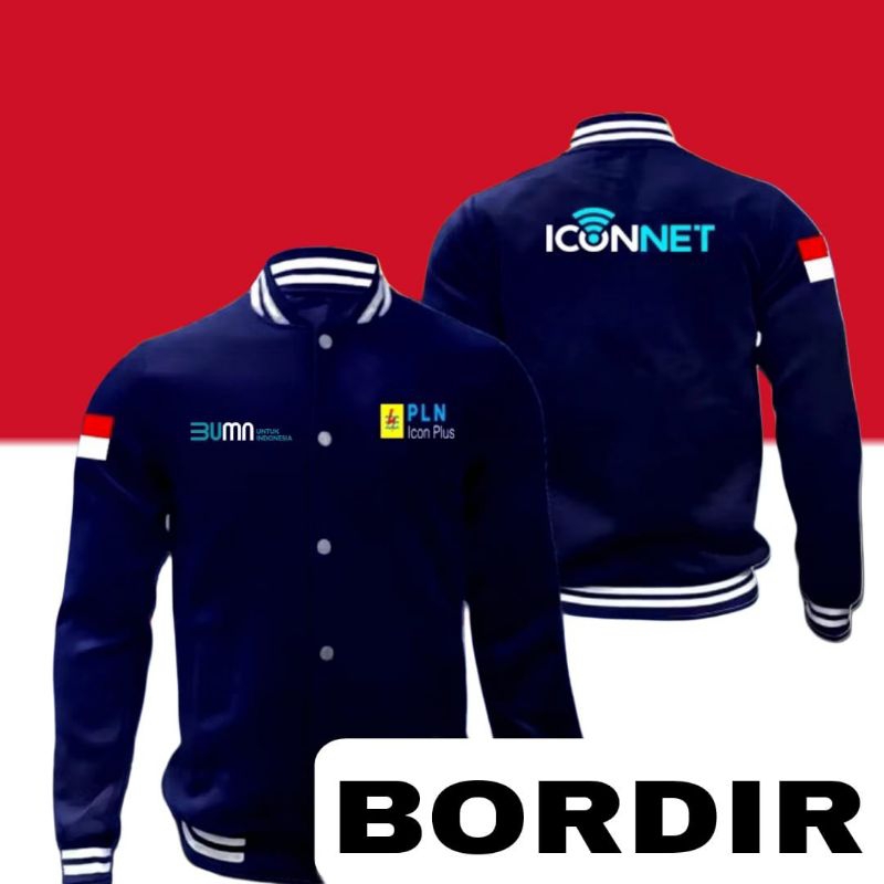 jaket baseball BUMN PLN iconnet jaket iconet seragam BUMN PLN iconnet pakaian dinas BUMN PLN iconnet
