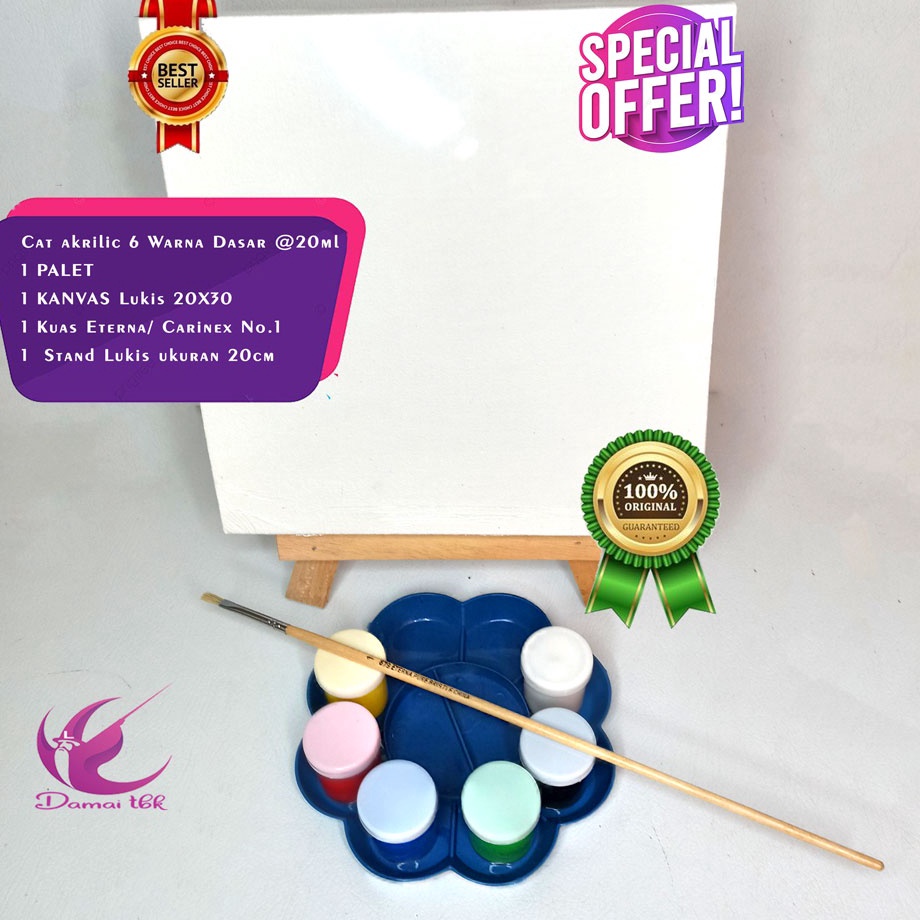 

Kirim Hari Ini paket melukis E1 kanvas lukis palet kuas cat acrylic easel perlengkapan melukis anak