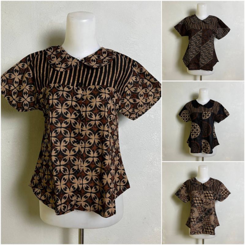 Blouse Batik Lengan Pendek Berkerah