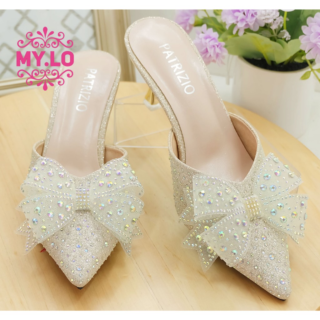 SANDAL PESTA WANITA SEPATU KONDANGAN PEREMPUAN SELOP KEBAYA PENGANTIN SENDAL SLOP WEDDING SESERAHAN 