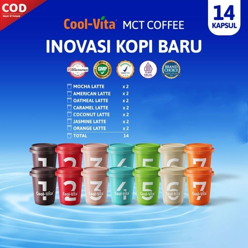 

cool vita mct coffee isi 1 kapsul aneka rasa nikmat bpom halal
