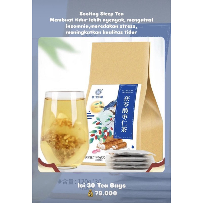 

READY STOCK MEDAN SOOTING SLEEP TEA ISI 30 TEA BAGS TEH CHENGWOH ORIGINAL INSOMNIA TEA