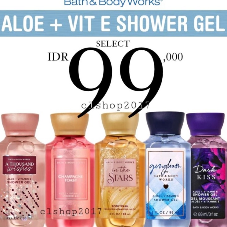 Garansi Terbaru  BATH  BODY WORKS BBW SHEA ALOE  VITAMIN E SHOWER GEL 3 IN 1 HAIR FACE  BODY WASH  F