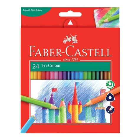 

KODE H36F Faber Castell Colour Pencils Tri Grip Pensil Warna Triangular Isi 24