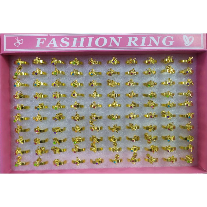 KODE N26X 1pcs Cincin anak karakter  cincin bel huruf kaki besar