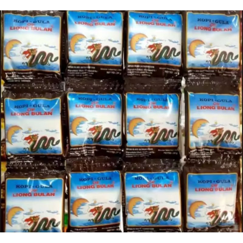 

Kopi Liong Bulan Plus Gula 1 Renceng Isi 10Pcs