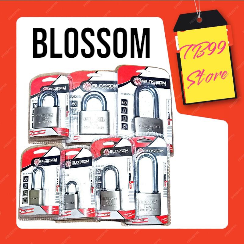 Harga Per Kotak 6 pcs Gembok Blossom LS32 Gembok Baja Krom