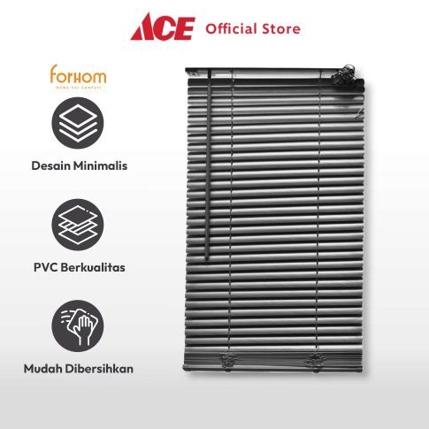 Menarik Ace Forhom 9X18 cm Venetian Blind Pvc  AbuAbu Tirai Penutup Kerai Hordeng Penghalau Cahaya A