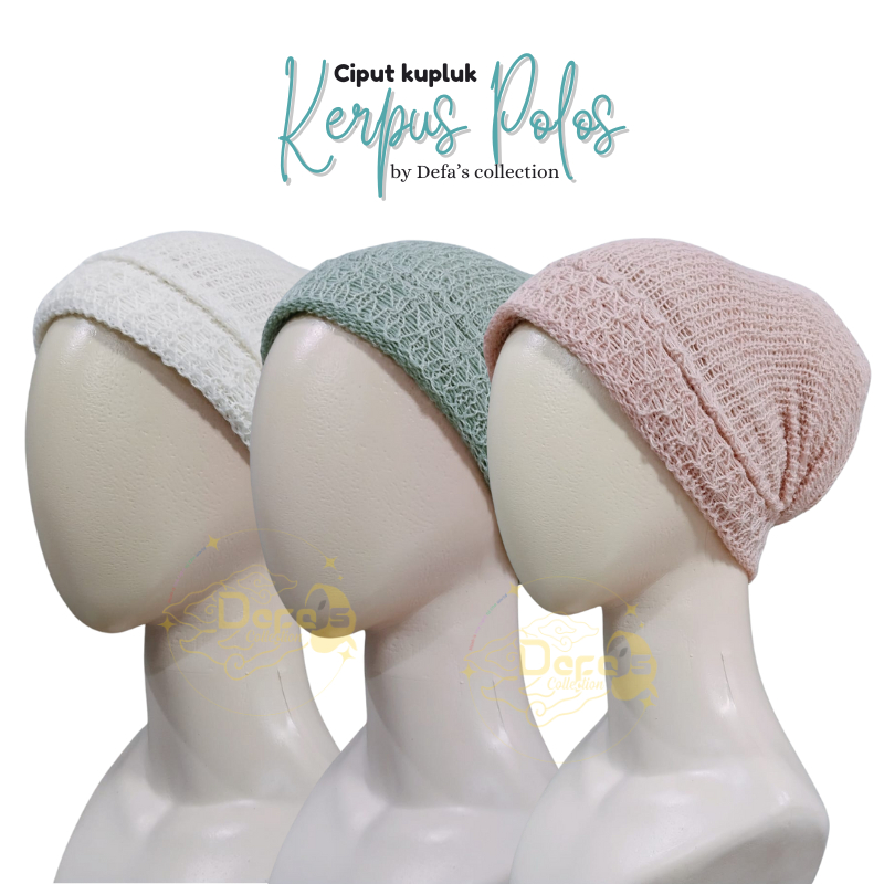 Defa Ciput kupluk kerpus topi turban polos rajut premium untuk nenek nenek ibu nini
