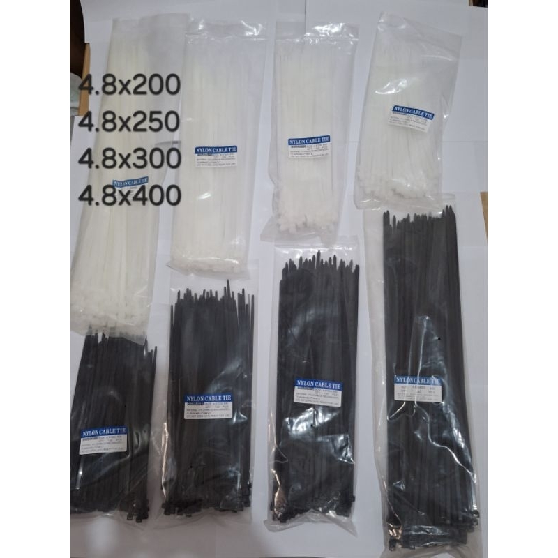 

Nylon Kabel Tis Tali Tie Hitam Putih Isi 100 Pcs Ukuran 4.8x20 cm 25 cm 30 cm 40 cm