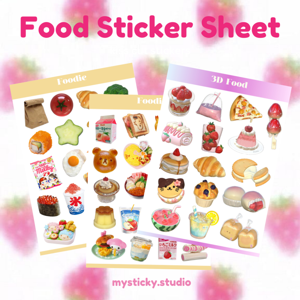 DECO STICKER KAWAII FOOD / DECO STICKER JAPANESE FOOD / STICKER DECO VINTAGE RETRO AESTHETIC