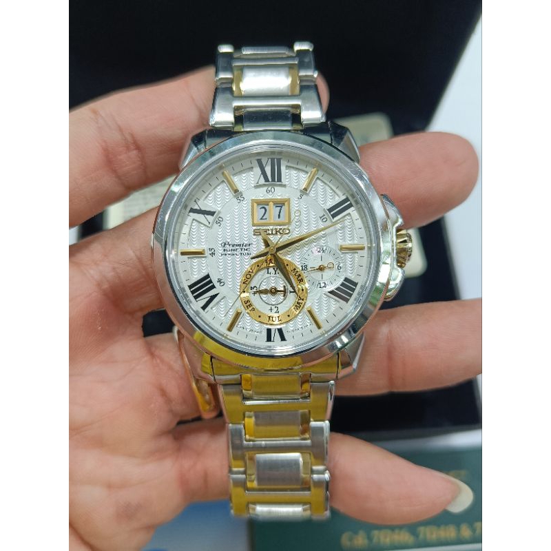 Seiko Premier SNP152P1 Kinetic Perpetual original bekas bagus full set full link siap pakai