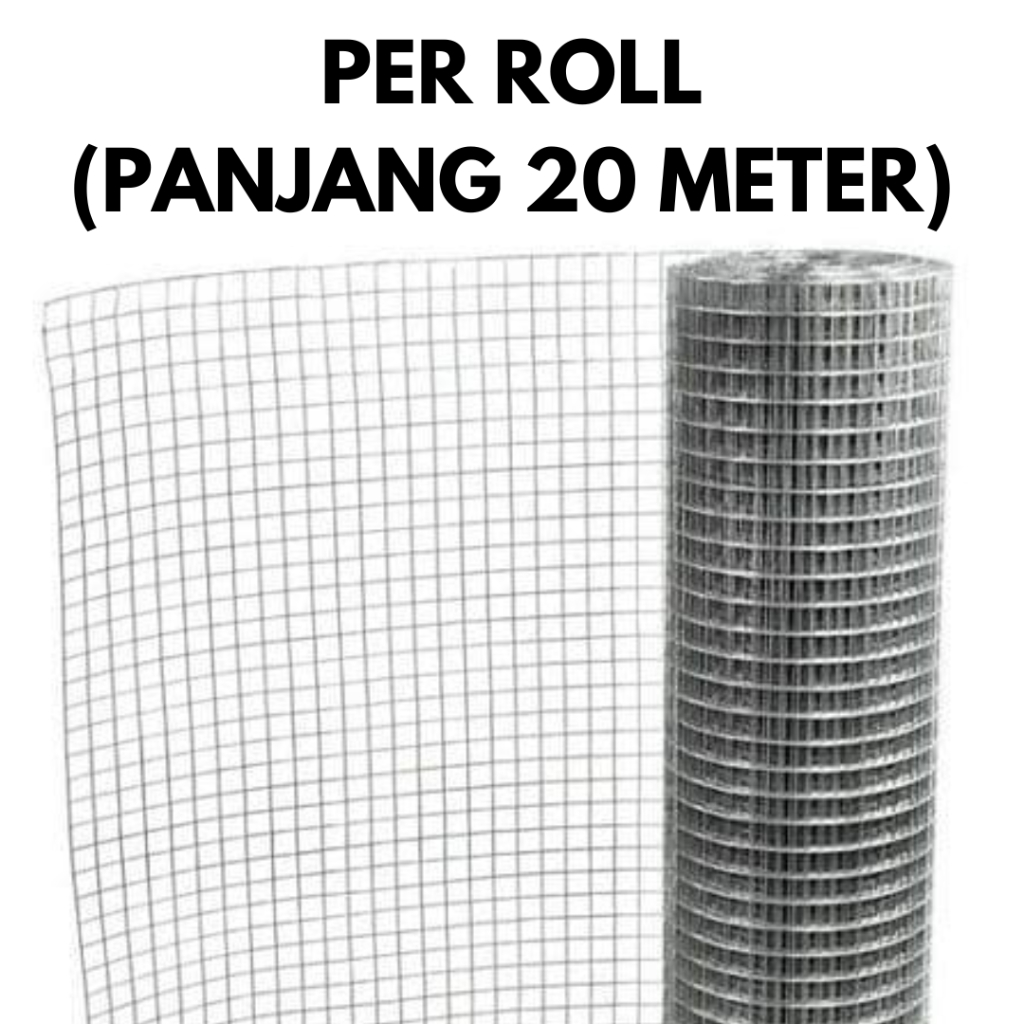 Per-roll Kawat Loket Galvanis 100 cm x 1/2 inch x 20 meter Kawat Ram Pagar Kandang Ayam 12 mm x 1 Me